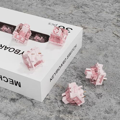 Zhouwang Pink Keyboard Switches,5-Pin Pre-Lubed with Wall Dustproof Tactile Switches for MX Mechanical Gaming Keyboard(Pink,36PCS) - color: Pink, size: 36Pcs