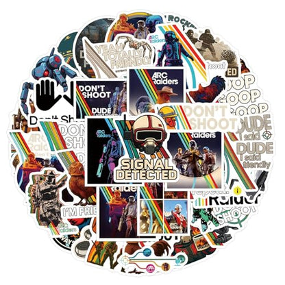 55pcs Arc Raiders Stickers Cool Trendy Shooting Game Stickers for Adults Bumpers,Waterproof Vinyl Decals for Teen Laptops Water Bottles Skateboard Computer Suitcase Phone