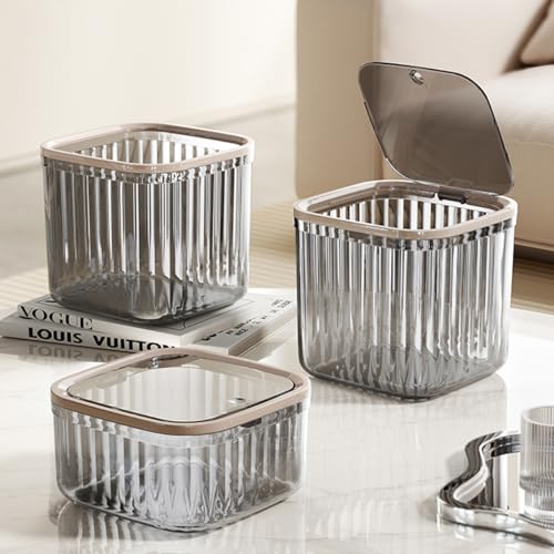 Mini Trash Can with Lid,Removable Small Garbage Can， Ultimate Mini Desktop Storage Box, Tiny Trash Can for Car, Bathroom, Kitchen or Bedroom
