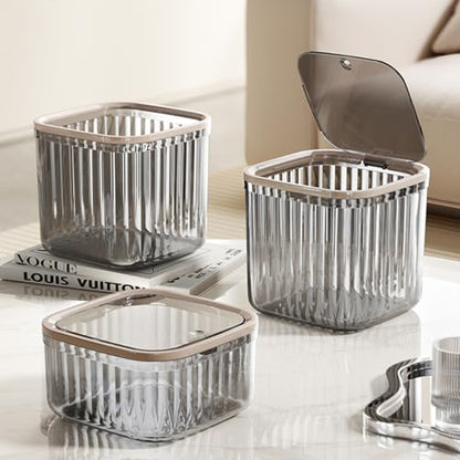 Mini Trash Can with Lid,Removable Small Garbage Can， Ultimate Mini Desktop Storage Box, Tiny Trash Can for Car, Bathroom, Kitchen or Bedroom