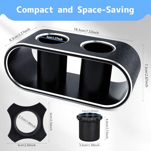 BILIONE Aluminum Alloy Desktop Microphones Storage Holder, Fashionable Tabletop Mics Organizer for Karaoke Wireless Microphones(Black)