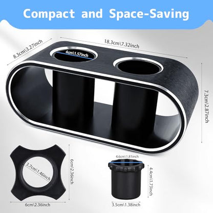 BILIONE Aluminum Alloy Desktop Microphones Storage Holder, Fashionable Tabletop Mics Organizer for Karaoke Wireless Microphones(Black)
