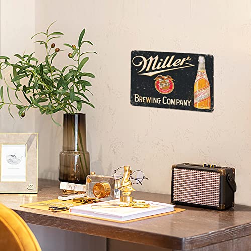 Vintage Beer Signs Collection - 4 Piece Bundle for Bar & Home Decor, 8x12 Inch Retro Metal Bar Signs - Ideal for Farmhouse, Garage, Home Bar Settings - color: Bar04