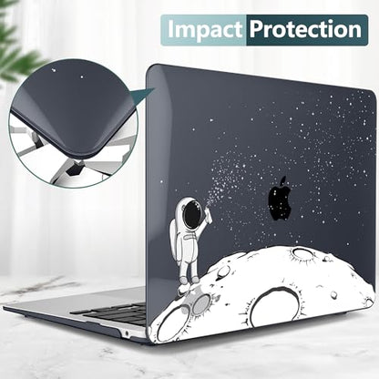 DONGKE Compatible with MacBook Air 13 inch Case 2021 2020 2019 2018 Release A2337 M1 A2179 A1932 with Retina Display & Touch ID, Plastic Hard Shell & Keyboard Cover - Astronaut - color: Astronaut
