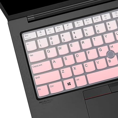 Keyboard Cover for 14" Lenovo Thinkpad x1 Carbon Gen 11/10, ThinkPad T14 T14s Gen 4/3, ThinkPad L14 P14s Gen 3，ThinkPad X1 Yoga Gen 8/7, Thinkpad E14 Gen 5 14 inch Laptop-Ombrepink - color: Ombrepink