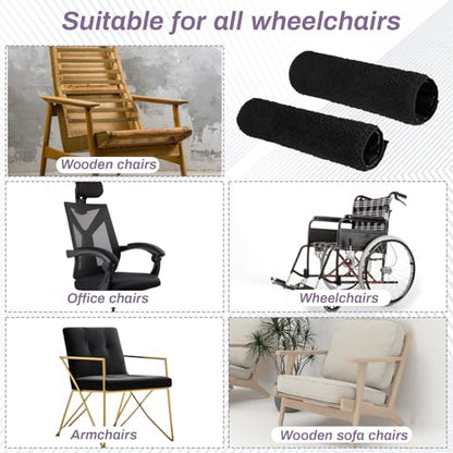 Psyqtsuary 2 Pcs Wheelchair Armrest Pads Covers, Non-Slip Widened Self Adhesive Armrest Strips, Washable Comfortable and Protective for wheelchairs Office Chairs armchairs