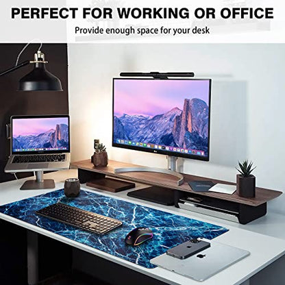 Canjoy Gaming Mouse Pad, Large Extended Mouse Pad Big Computer Mousepad for Home Office Gaming Work 31.5x15.7inch - color: Dark Blue Marble