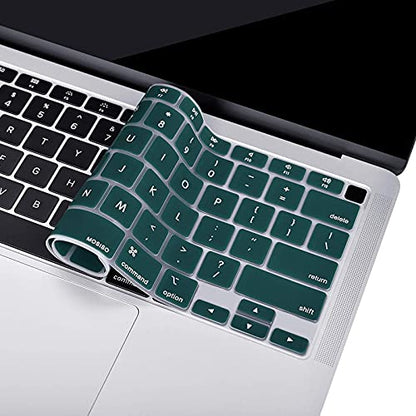 MOSISO Keyboard Cover Compatible with MacBook Air 13 inch 2022 2021 2020 Release A2337 M1 A2179 Retina Display with Touch ID Backlit Magic Keyboard, Waterproof Protective Silicone Skin, Deep Teal - color: Deep Teal