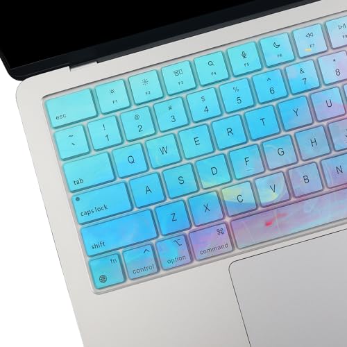 2 Pack Keyboard Cover Skin for 2026-2023 MacBook Air 13" 15" M5 M4 M3 M2, 2026-2021 MacBook Pro 14" 16" M5 M4 M3 M2 M1 Pro/Max, 14.2" 16.2" MacBook Pro /13.6" 15.3" MacBook Air, US, Stylish Colorful - color: Colorful+TPU