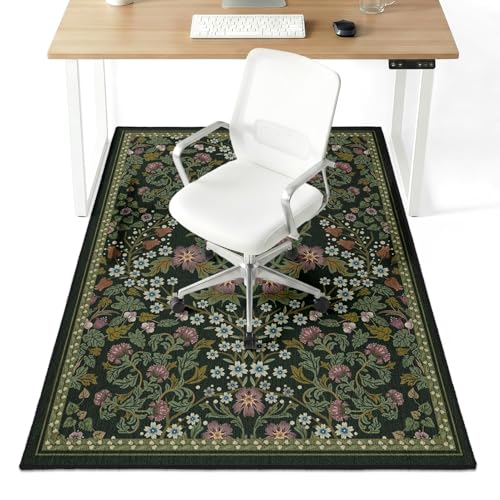 36" x 48" Office Chair Mat for Hardwood & Tile Floors, Desk Chair Mat Under Desk Floor Protector for Rolling Computer Chairs, Non-Slip Low Pile Area Rug for Home Office(Green) - color: Green, size: 36" x 48"