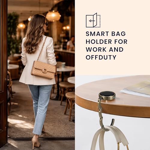 kwmobile Purse Hook for Table - Set of 2 Purse Holder - Folding Handbag Hanger - Portable Bag Holder - Bag Hooks for Desk - Table Hook Bronze - color: Bronze