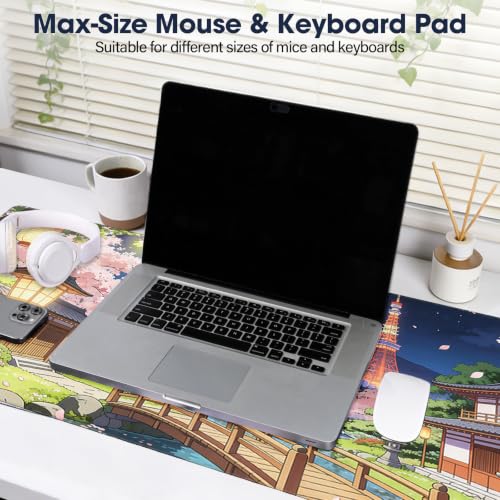 Durable Desk Pad 31.5x15.7 Inch - Thick XXL Mouse Pad with Anti Fray Stitched Edges, Natural Rubber Base, Smooth Fabric Top, Bridge - color: Bridge, size: 31.5" x 15.7"