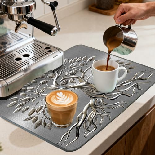 Nuxovilar Metallic Tree of Life with Berries Dryer Cover for the Top, Non-slip Washer & Dryer Protector, 23.62"x19.68" Dust-proof Washing Machine Mat, Diatom Mud Polyester Top Pad for Laundry Room - color: YTT23701