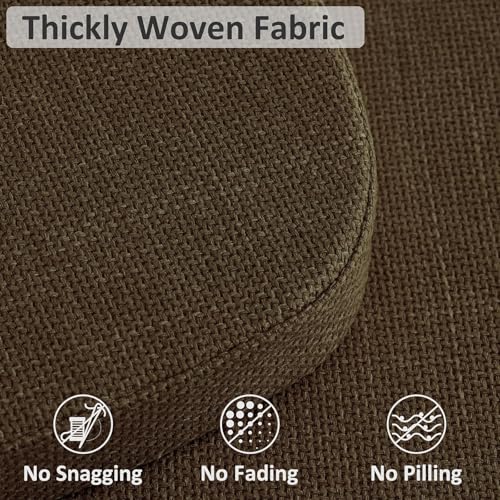 Shinnwa Dining Chair Cushions Set of 4, High-Resilience Foam Windsor Seat Pads, Kitchen Chair Cushions with Ties & Textured Cover, 4 Pack, 16.5 x 15.5 x 2, Dark Brown - color: Dark Brown, size: 4 Count (Pack of 1)
