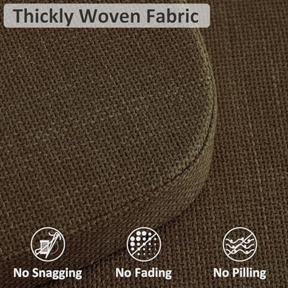Shinnwa Dining Chair Cushions Set of 4, High-Resilience Foam Windsor Seat Pads, Kitchen Chair Cushions with Ties & Textured Cover, 4 Pack, 16.5 x 15.5 x 2, Dark Brown - color: Dark Brown, size: 4 Count (Pack of 1)