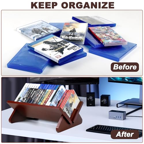 Alyoen PS5 Game Holder and Video Game - Hold Up to 32 Discs, Video Game Storage, Gaming Disk Organizers for PS5 PS4 PS3 Game Case Storage