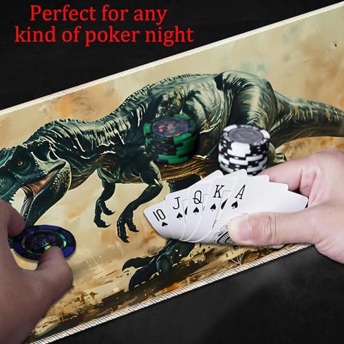 MTG Playmat, Smooth Surface Game Play Pad MTG TCG 24 x 14 inch with Storage Bag, Non-Slip Mouse Pad Card Fighting Game, T-Rex - color: T-Rex