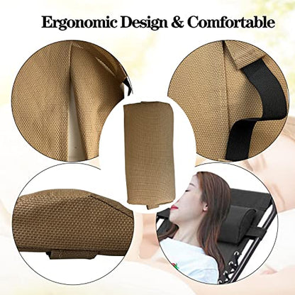 Ostlttyn Zero Gravity Chair Replacement Pillow Headrest with Elastic Band, Universal Soft Removable Padded Cushion Head Pillow for Zero Gravity Lounge Chair, Folding Patio Lawn Recliner Chair, Tan - color: Tan, size: 1 Pack
