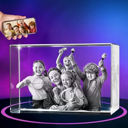 ArtPix 3D Crystal Photo, Personalized Gifts for Father, Dad, Men, Him, Husband, Grandpa, Great Customized Gift With Your Own Photo for Mom, Wife, Women, Custom Glass 3D Laser Etched Picture Frame - size: XXXL, style: Landscape