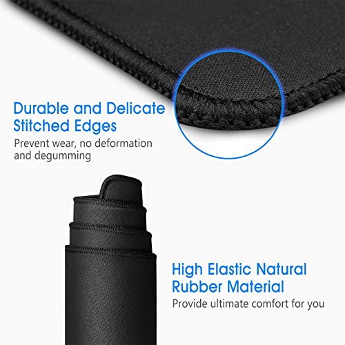 Large Gaming Mouse Pad & Desk Mat (31.5"x11.8") - Non-Slip Rubber Base, Stitched Edge - Black Mousepad for PC, Computer Gaming & Office Work - color: 31.5x11.8black