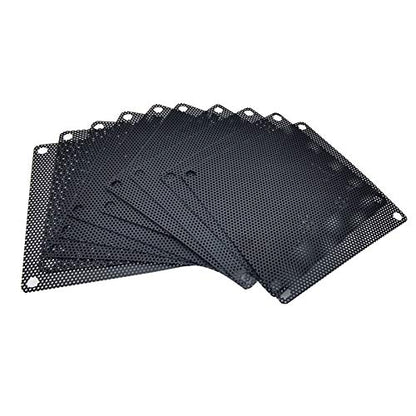 80mm Fan Filter, 10 Pack Black Computer Fan Grill Cover | 0.8mm PVC fine mesh blocks dust & pet hair. High airflow. Washable & reusable. Fits 80mm fans, screw mount. - size: 80x80mm