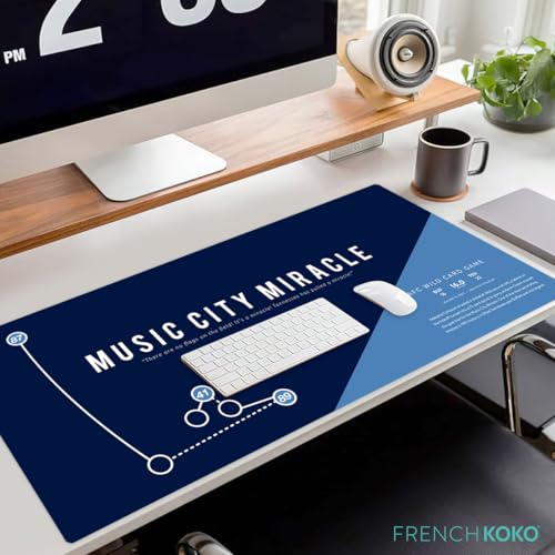 French KOKO Large Tennessee Football Desk Mat 36" x 16.5" – XL Desk Pad Mat Featuring The Music City Miracle Play, Oversized Mouse Pad Protector, for Men, Teen Boys, Dad, Office - color: Tennessee Football, size: 16.5" x 36"