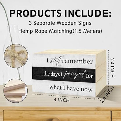 Decorative Books For Home Decor, Coffee Table Faux Wood Book Stack Decor, I Still Remember Modern Stacked Book Decor, Stacked Display Books For Shelf Mantel Nightstand Display, Three Pieces -C(13) - style: I still remember -08