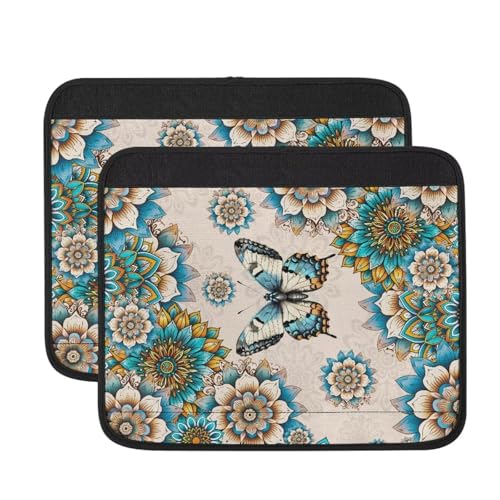 Wheelchair Armrest Pads Boho Butterfly Wheel Chair Accessories Adults 2 Pack Wheelchair Arm Pads for Office Transport Chair Pressure Relief - color: Boho Butterfly