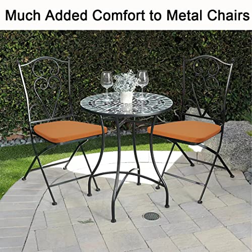 BUYUE 14" Metal Chair Cushion with Magnetic 1 Piece, Luxury PU Leather Waterproof Anti-Slip Seat Pad for Kitchen Cafe Dining Bistro Stackable Chairs (U-Shape, Orange, 1) - color: Orange, style: U-shape-1 Pcs