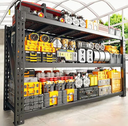 Bepatio 7050LBS Heavy Duty Garage Shelving,68''W Storage Shelves Metal Shelving Unit, 3 Tier Shelf,Adjustable Industrial Shelving for Warehouse Commercial Storage Rack,68''Wx23.7''Dx66''H - size: 68"W x 23.7"D x 66"H, 3-Tier