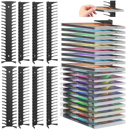 8 Pack DVD Shelf for Wall Mount, Floating Metal DVD Rack and Video Game Storage for Standard DVD CD Cases, Heavy-Duty Media Organizer Holder for PS, Xbox, PS5, PS4, Holds up to 152 - size: 8 Pack