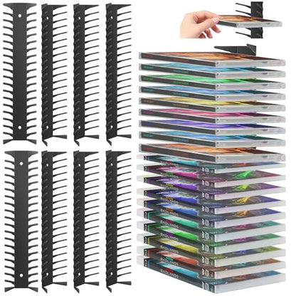 8 Pack DVD Shelf for Wall Mount, Floating Metal DVD Rack and Video Game Storage for Standard DVD CD Cases, Heavy-Duty Media Organizer Holder for PS, Xbox, PS5, PS4, Holds up to 152 - size: 8 Pack