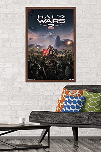 Trends International Halo: Halo Wars 2 - Key Art Wall Poster, 22.375" x 34", Mahogany Framed Version - color: Mahogany Framed Version, size: 34"L x 22.4"W