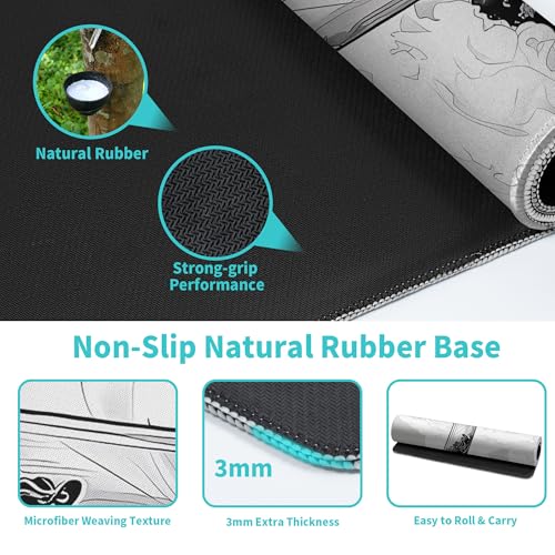 Katana Gaming Mouse Pad 31.5x11.8 Inch Large Black Long Extended Pads Big Mousepad Large Non-Slip Rubber Base Waterproof Big Keyboard Mat with Stitched Edges for PC Computer Laptop and Office - color: Katana