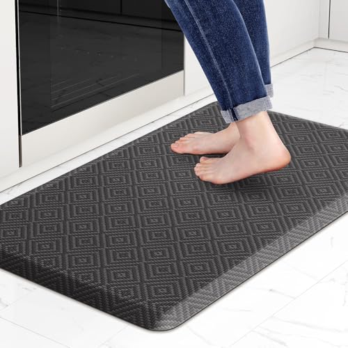 Mattitude Kitchen Mat Cushioned Anti-Fatigue Floor Mat Water Resistant Non-Slip Mats and Rugs Standing and Comfort Desk Mats for House Sink Office Laundry (Dark Grey, 17.3"x28") - color: Dark Grey, size: 28"L x 17.3"W x 0.5"Th