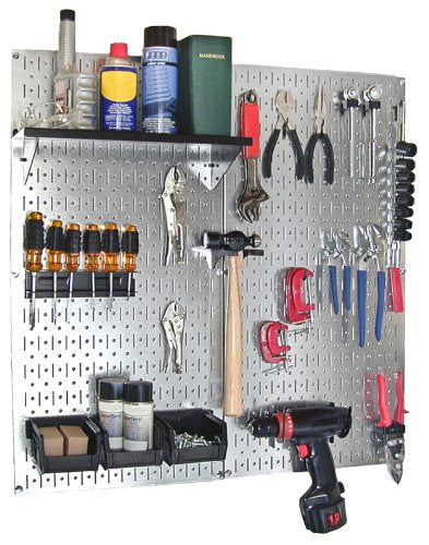 Wall Control 30-P-3232GV Galvanized Steel Pegboard Pack - color: Galvanized