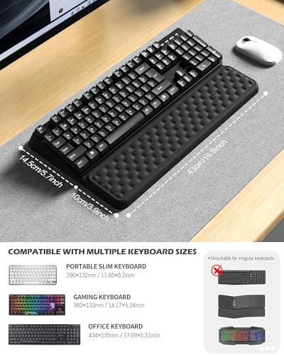 Computer Keyboard Stand with Wrist Rest, Keyboard pad with Wrist Support, Two Adjustable Keyboard Angles, Slow Rebound Comfortable Foam and Skin-Friendly Fabric. Wrist Rest for Computer Keyboard - style: Standard