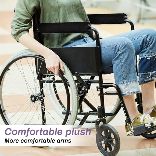 Psyqtsuary 2 Pcs Wheelchair Armrest Pads Covers, Non-Slip Widened Self Adhesive Armrest Strips, Washable Comfortable and Protective for wheelchairs Office Chairs armchairs