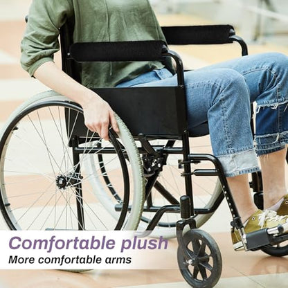 Psyqtsuary 2 Pcs Wheelchair Armrest Pads Covers, Non-Slip Widened Self Adhesive Armrest Strips, Washable Comfortable and Protective for wheelchairs Office Chairs armchairs