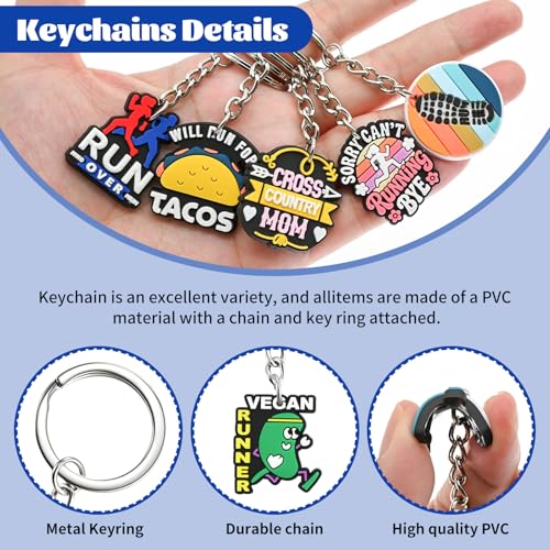 Keychains Bulk,Funny Key Chain for Prizes Incentives Holiday Gifts Birthday Party Favors - color: 30pcs Running Keychains