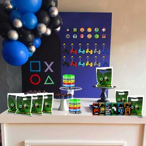 BANBALLON 54 PCS Video Game Party Favors Video Game Theme Notepads Wristbands Keychains For Level Up Party Gamer Birthday Party Classroom Rewards Supplies