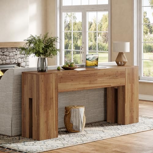 Tribesigns 71-Inch Long Console Table for Entryway, Farmhouse Sofa Console Behind Couch, Entry Table for Hallway, Foyer, Living Room, Rustic Wood - color: Rustic Wood