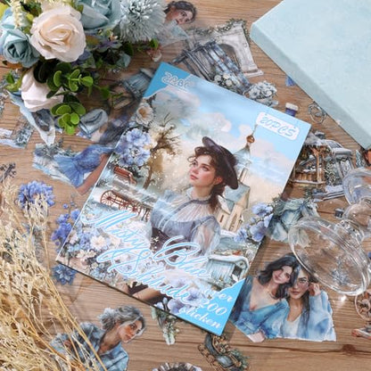 PET 20 Sheets 180 Pre-Cut Winter Stickers for Scrapbooking People Landscape Stickers Scrapbook Supplies Transparent Sticker for journaling - color: Winter