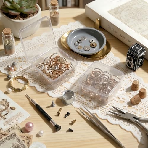 17 Pack Clear Plastic Storage Boxes with Lids,Beading Storage 3x3x1.4 Inches Square Organizer Containers for Small Parts, Crafts, Jewelry, SMT Components