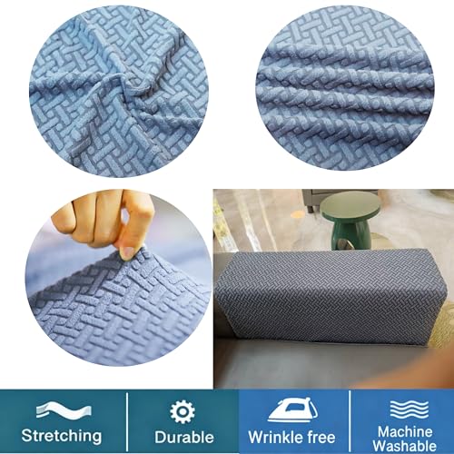 Couch Arm Covers for Sofa, Armrest Armchair Covers Stretch Recliner Chair Slipcovers, Set of 2 (Navy, Large) - color: Navy