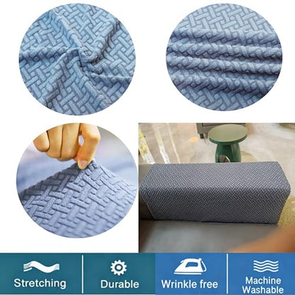 Couch Arm Covers for Sofa, Armrest Armchair Covers Stretch Recliner Chair Slipcovers, Set of 2 (Gray, Large) - color: Grey
