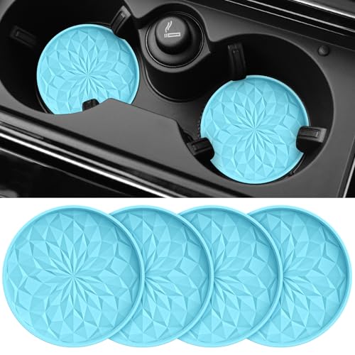 ME.FAN Car Coasters for Cup Holders [4 Pack] - 2.75In Silicone Auto Mug Mats - Universal Non-Slip Recessed Car Interior AccessoriesSky Blue - color: 4pack-sky Blue