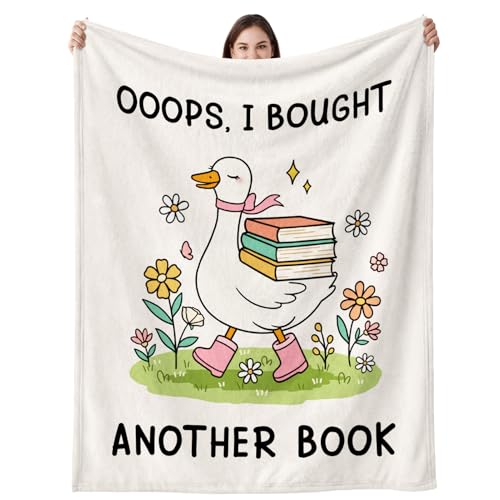 Book Lovers Gifts for Women, Flannel Soft Reading Blanket Decor, Reading Accessories for Bookish Bookworm Reader - I Bought Another Book - 50" x 60" - color: Book Loves
