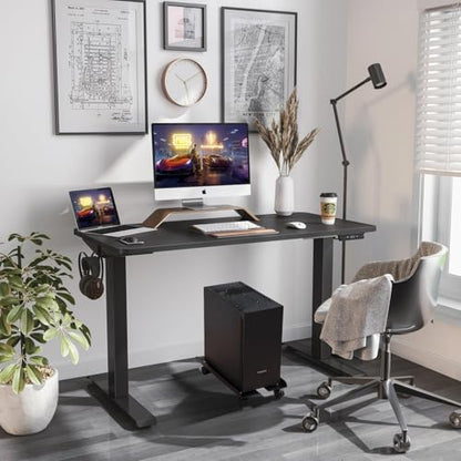 Mobile PC Stand, Adjustable Metal Computer Tower Stand, PC Floor Stand with 4 Locking Caster Wheels, PC Tower Stand, CPU Holder, PC Cart PC Riser Fits Most PC for Gaming Office Desk