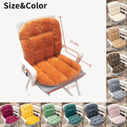 Desk Chair Cushion Non-Slip Rocking Seat Cushion Office Chair Pad Dorm Seat Cushion with High Back Support Soft Seat Pad with Ties for Office Car Home Dining Room Kitchen - color: Khaki